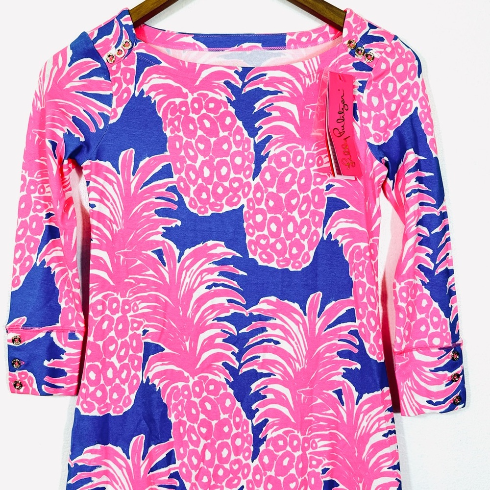 NWT Lilly Pulitzer UPF50+ Tropical Pineapple Summer Resort Dress Sz XXS - Picture 5 of 13